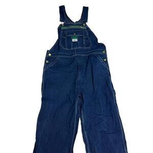 Liberty Denim Bib Overalls Mens 36x32 Blue Workwear Carpenter Pockets Utility